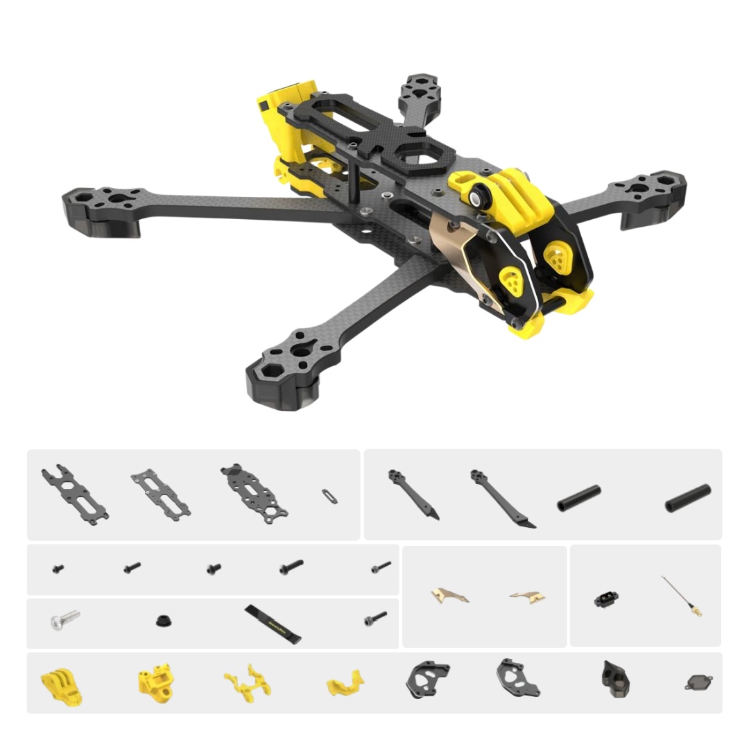 Drone Kit Fpv - マリオ5フレームキット DC/XHバージョン、カーボンファイバープレート付き、FPVフリースタイルRCレーシングドローン