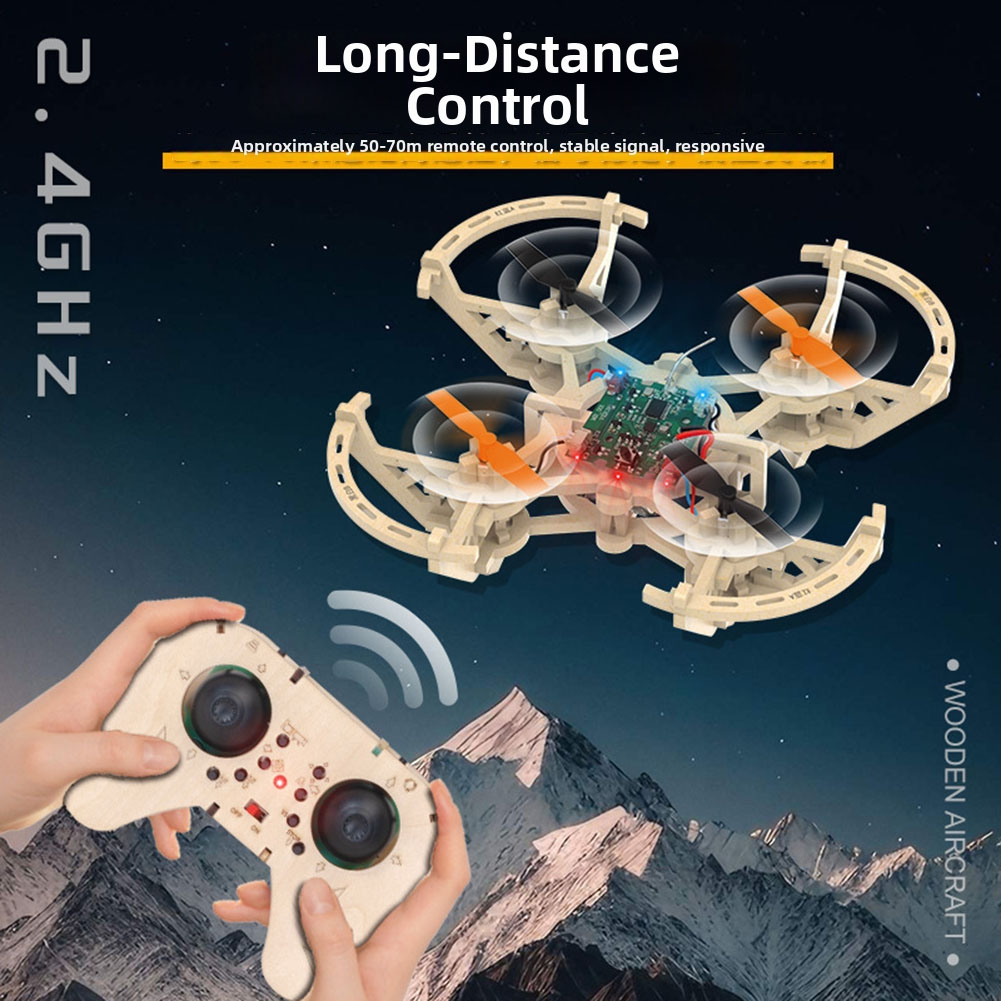 Drone Kit Octocopter - RC 木製ドローンモデルキット 3 速度モード離陸着陸 5-7 分の飛行時間リモートコントロールクワッドコプター愛好家向け