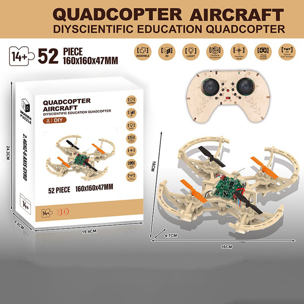 RC 木製ドローンモデルキット 3 速度モード離陸着陸 5- - Drone Kit Octocopter のレビューと価格